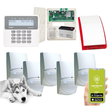 ZESTAW ALARMOWY SATEL PERFECTA 32 LTE SET-A 5 CZUJEK SWAN QUAD PET PRF-LCD SYRENA SP-4001R